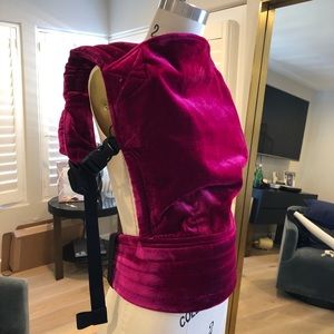 pink velvet baby carrier